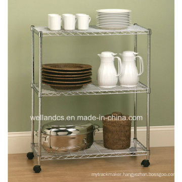 Multifunctional Mordern Adjustable Metal Tea Cup Rack Cart for Home (LD603590B3CW)